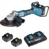 MEULEUSE MAKITA Ø 230 MM 36 = 2 X 18 V LI-ION 5 AH 4 BATTERIES + CHARGEUR DOUBLE -DGA900PT4 -Meuleuse Soldes Magasin dga900pt4