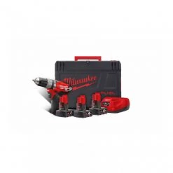 PERCEUSE À PERCUSSION MILWAUKEE SANS FIL 12 V 3 BATTERIES 4 AH - 4933459043